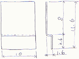 薄板銅板製の電極板の製作用図面｜無酸素銅板（C1020P t0.6）