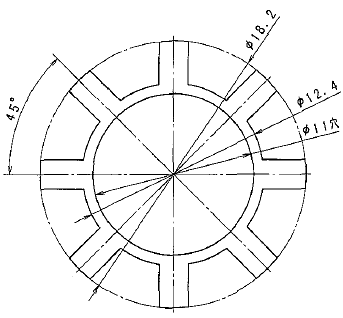 8極-磁気式薄板回転円盤 焼入れリボン鋼帯（焼入鋼帯） QSK-5 t0.1の概略図面