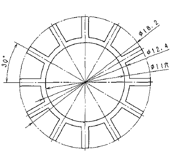 12極-磁気式薄板回転円盤 焼入れリボン鋼帯（焼入鋼帯） QSK-5 t0.1の概略図面